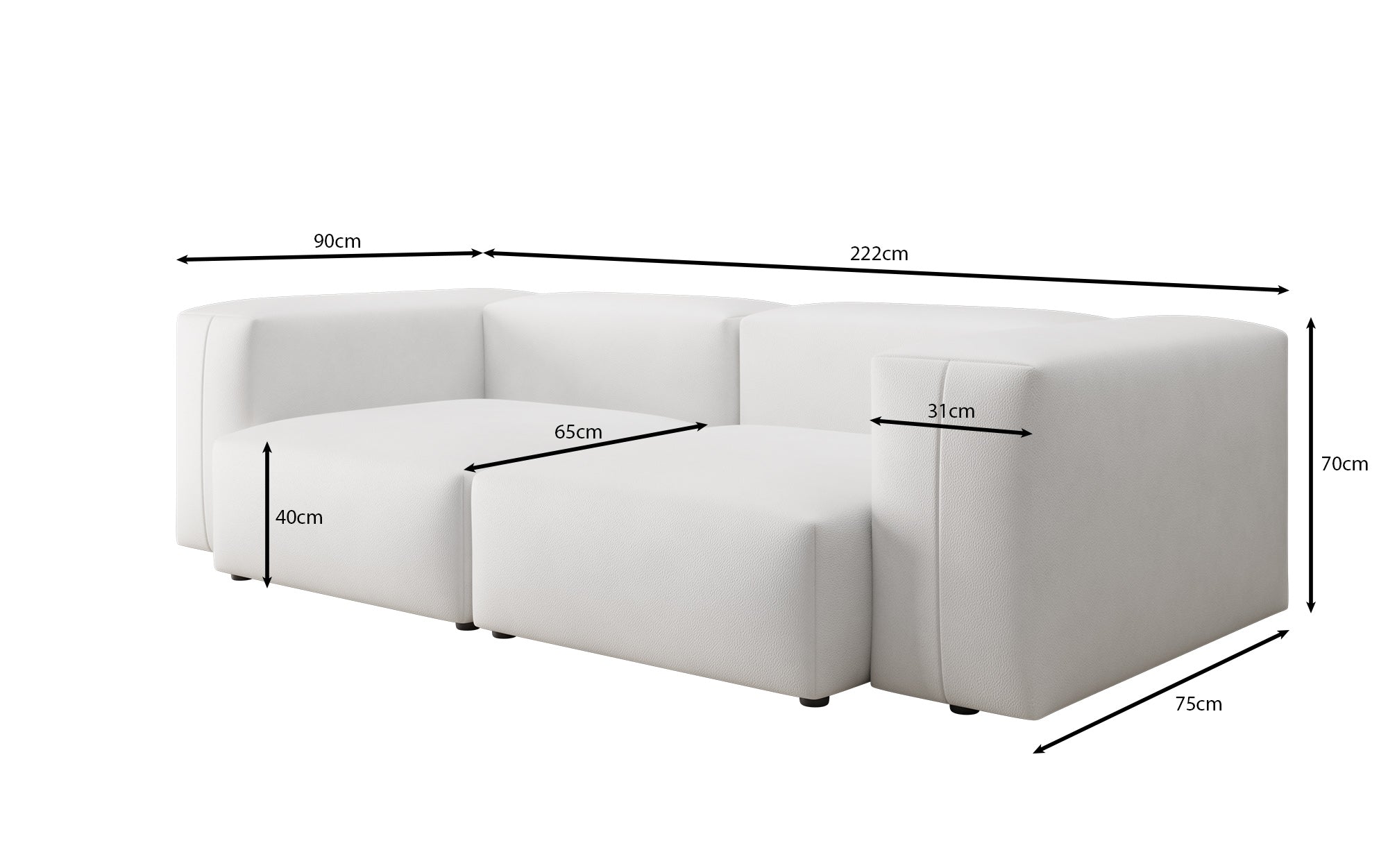 Canapé design 2 places Snug en cuir véritable