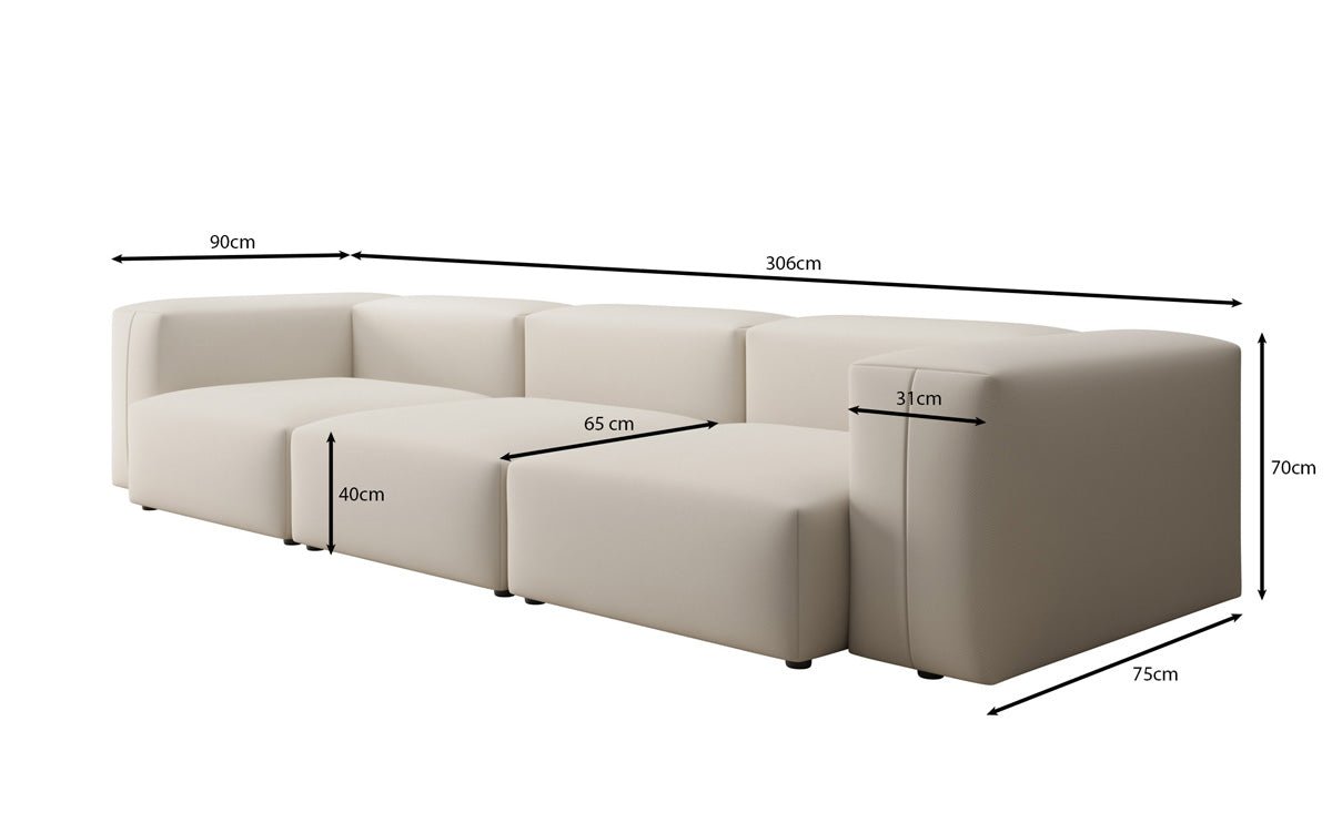 Canapé design 3 places Snug en Tissu