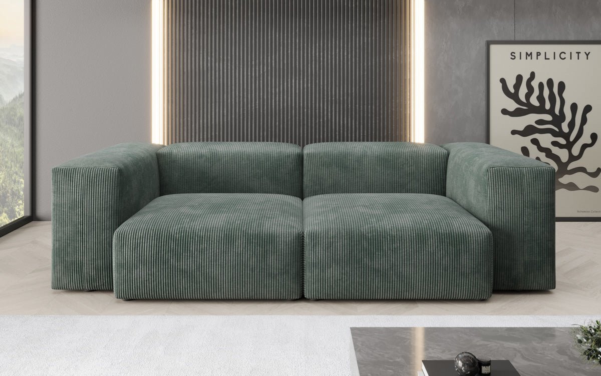 Designer 2-seater Snug sofa in corduroy