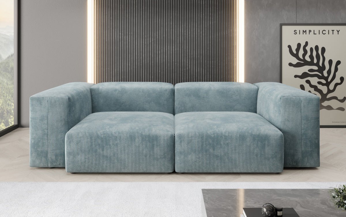 Designer 2-seater Snug sofa in corduroy