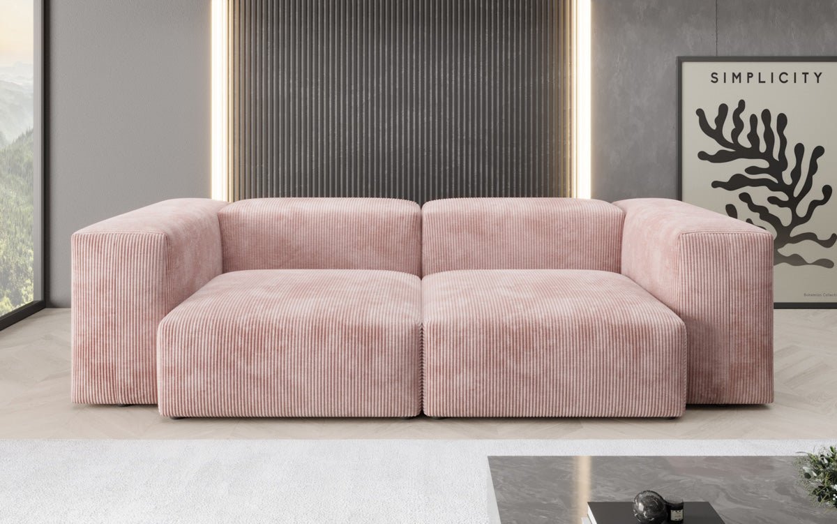 Designer 2-seater Snug sofa in corduroy