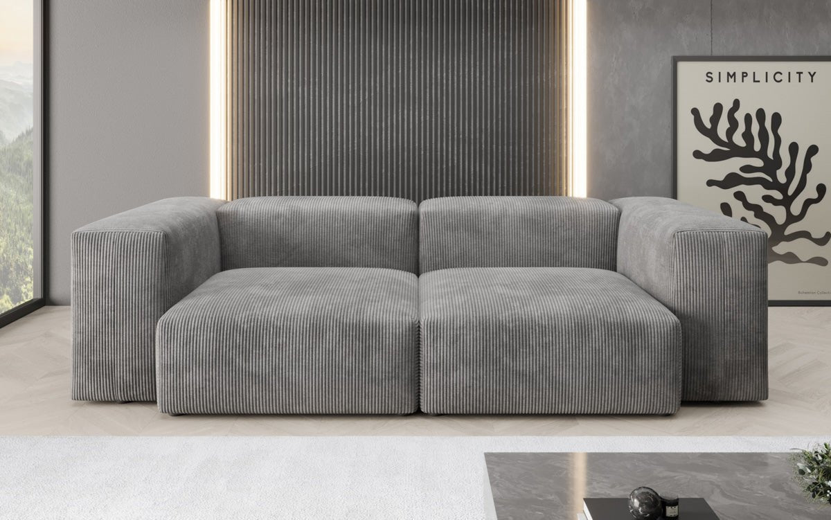 Designer 2-seater Snug sofa in corduroy