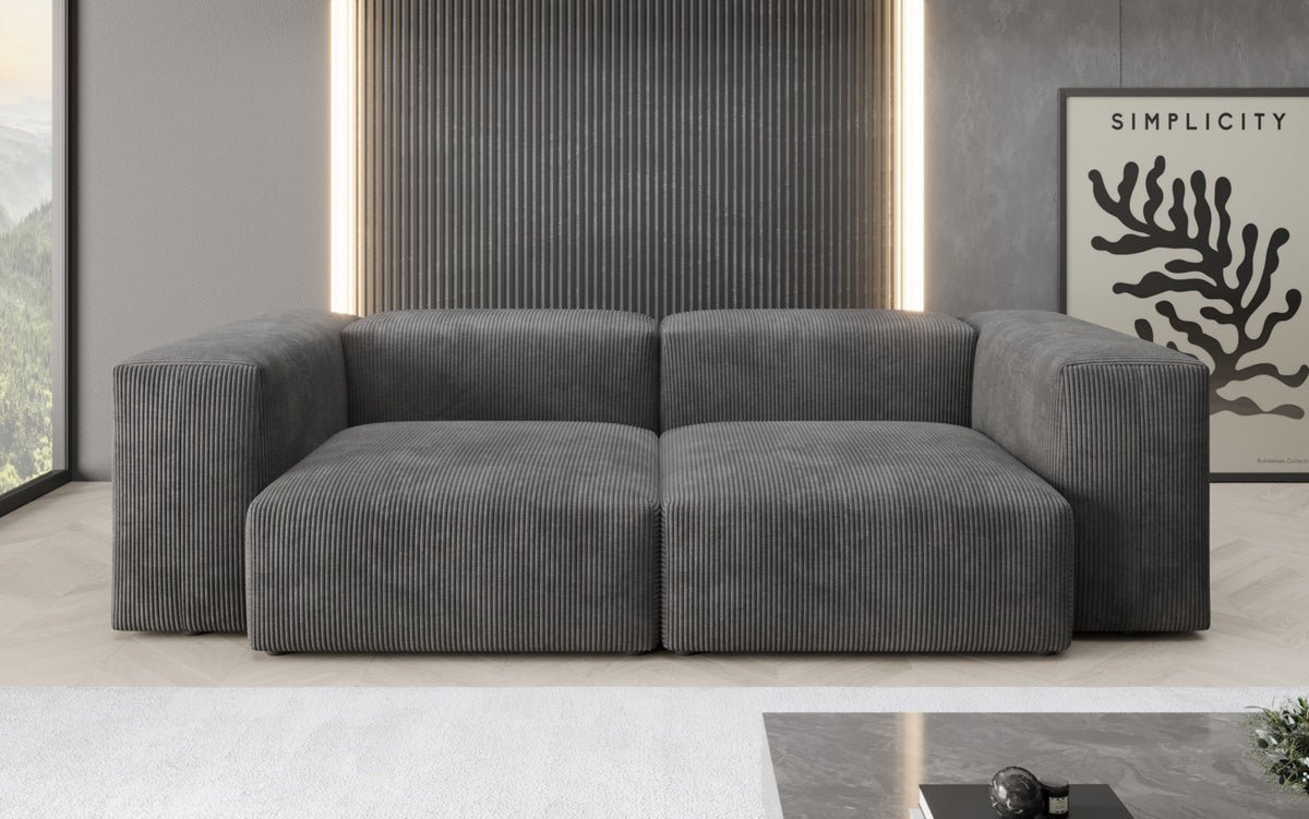 Designer 2-seater Snug sofa in corduroy