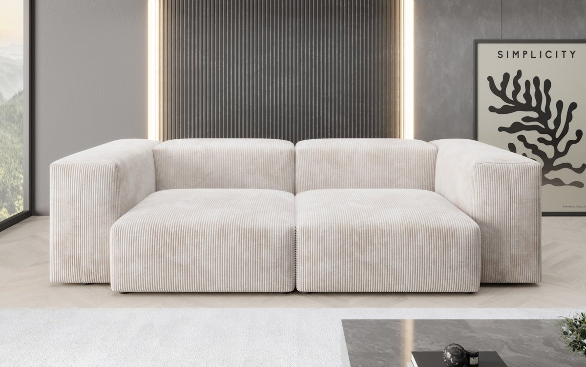 Designer 2-seater Snug sofa in corduroy