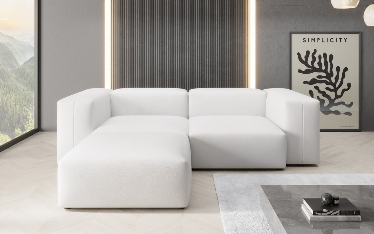 Canapé d'angle Designer L Snug Mini en cuir véritable