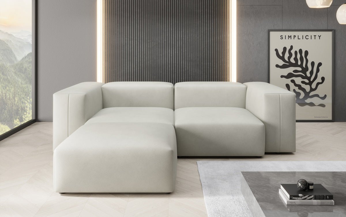Canapé d'angle Designer L Snug Mini en cuir véritable
