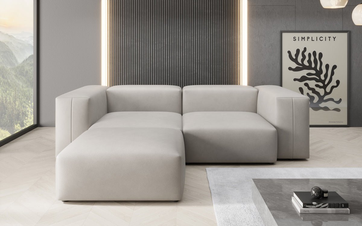 Canapé d'angle Designer L Snug Mini en cuir véritable