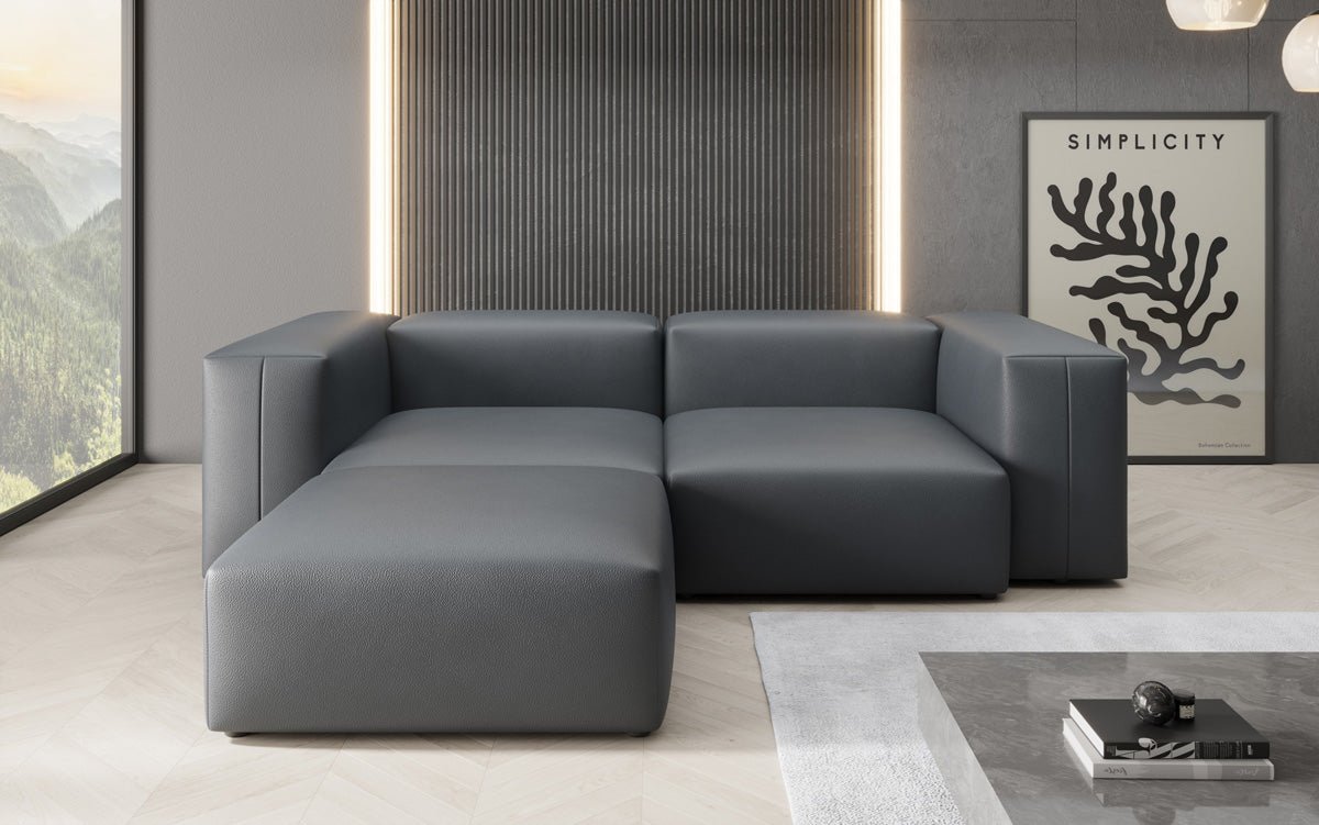 Canapé d'angle Designer L Snug Mini en cuir véritable