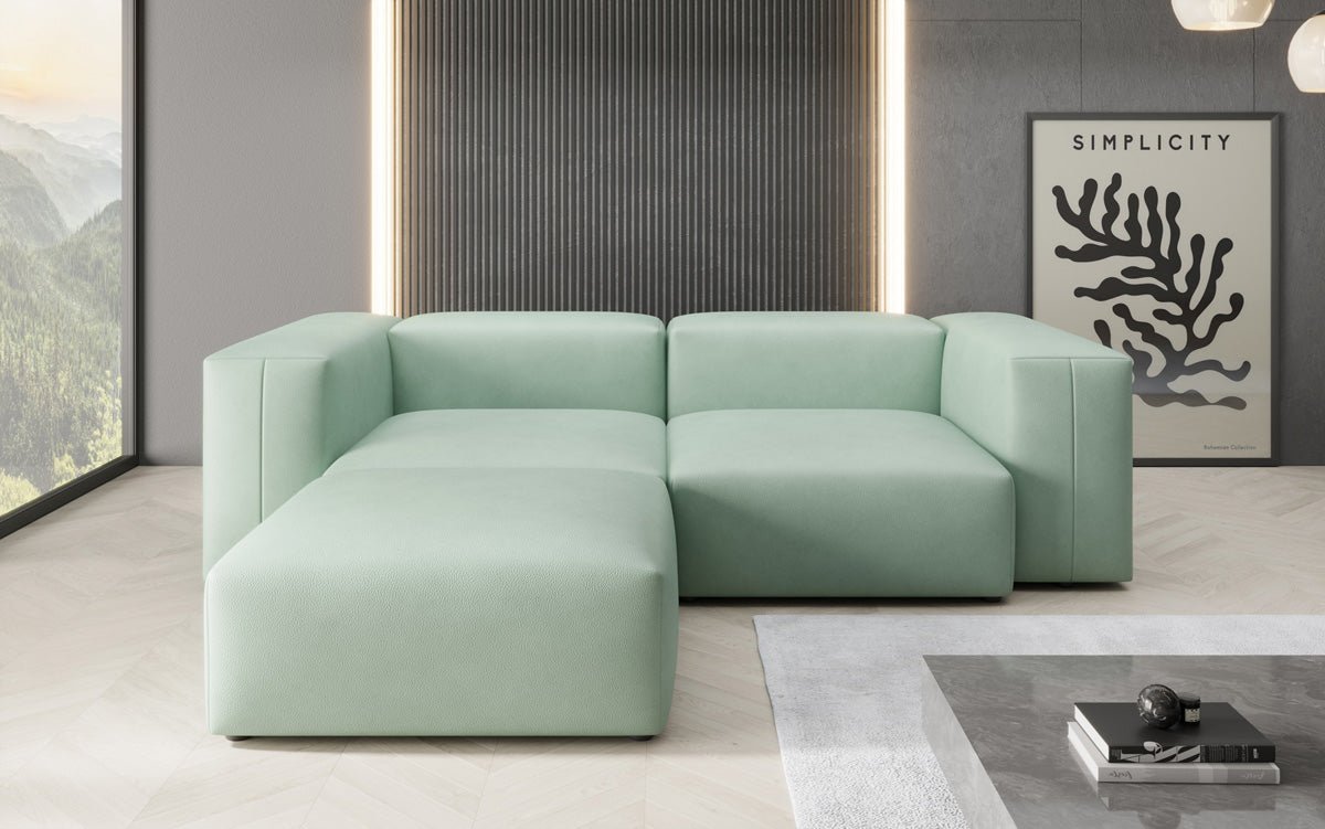 Canapé d'angle Designer L Snug Mini en cuir véritable