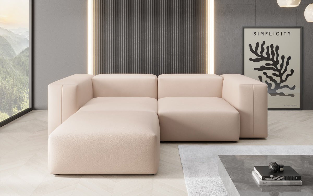 Canapé d'angle Designer L Snug Mini en cuir véritable