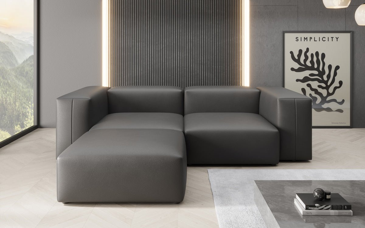 Canapé d'angle Designer L Snug Mini en cuir véritable