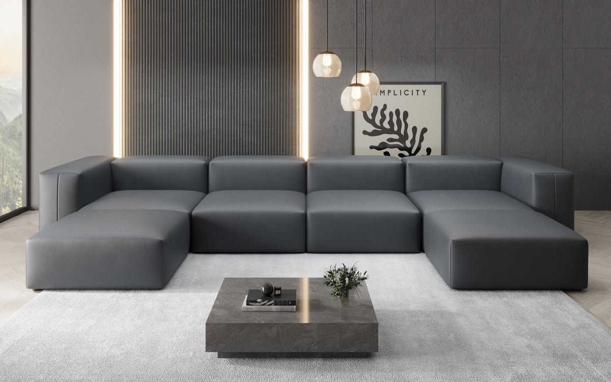 Canapé Designer U Snug en cuir véritable