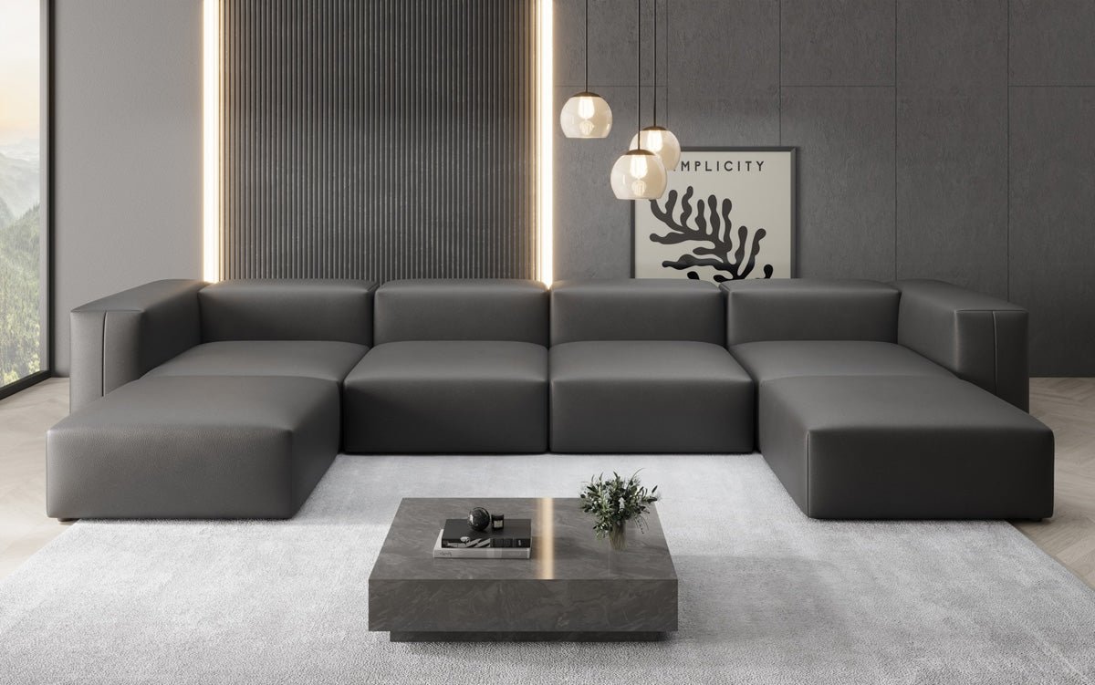 Canapé Designer U Snug en cuir véritable