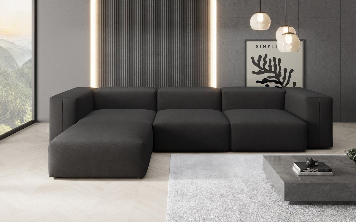 Canapé d'angle L Designer Snug en Tissu