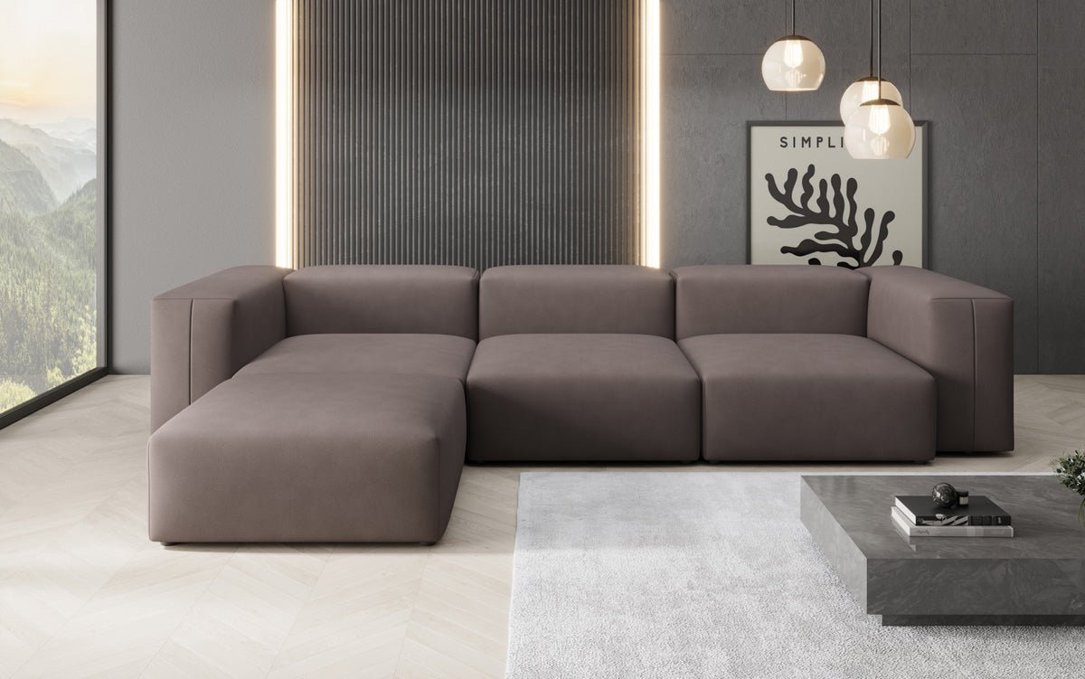 Canapé d'angle L Designer Snug en Tissu