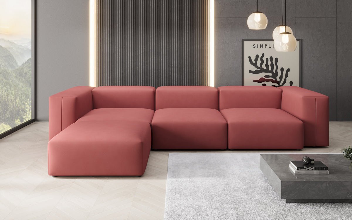 Canapé d'angle L Designer Snug en Tissu