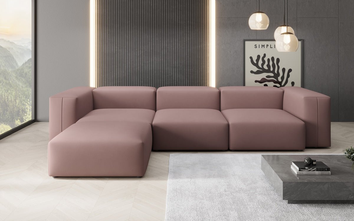 Canapé d'angle L Designer Snug en Tissu