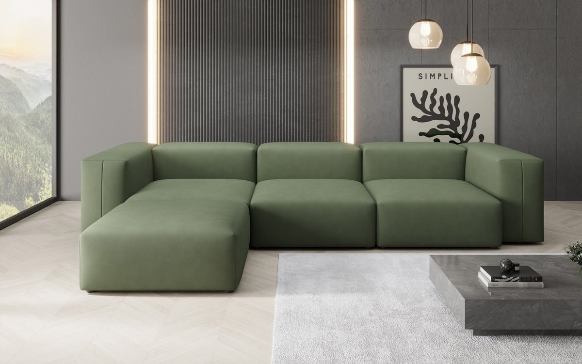 Canapé d'angle L Designer Snug en Tissu
