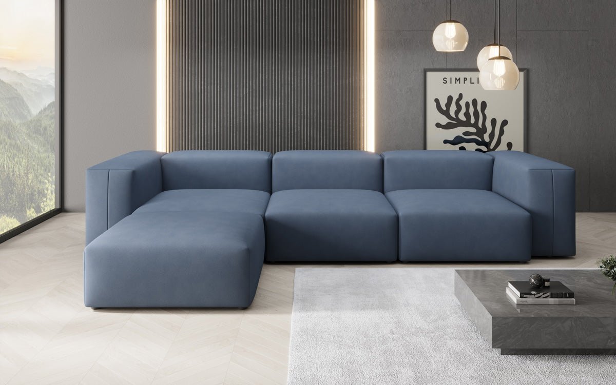 Canapé d'angle L Designer Snug en Tissu