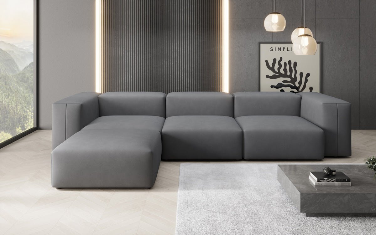 Canapé d'angle L Designer Snug en Tissu