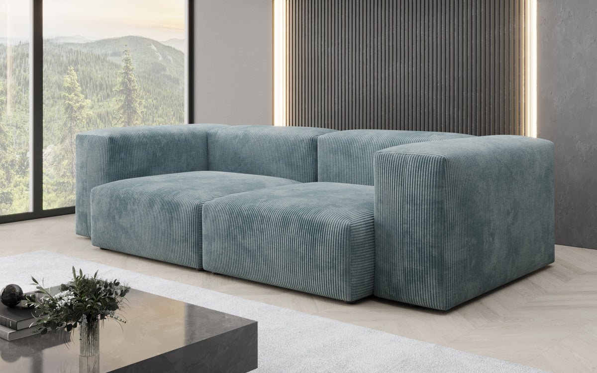 Designer 2-seater Snug sofa in corduroy