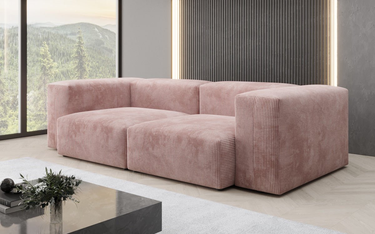 Designer 2-seater Snug sofa in corduroy
