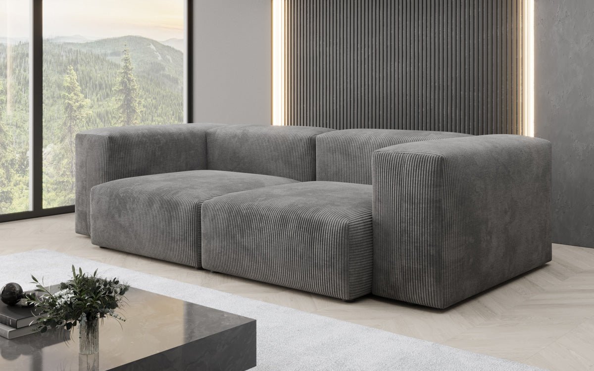 Designer 2-seater Snug sofa in corduroy