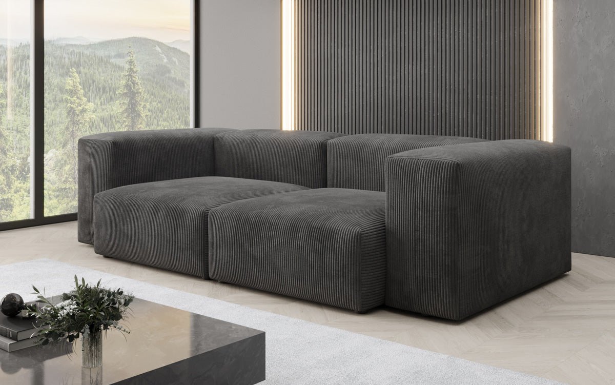 Designer 2-seater Snug sofa in corduroy