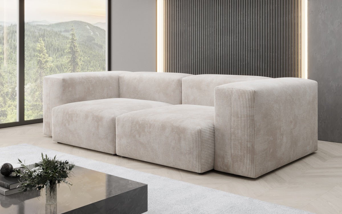 Designer 2-seater Snug sofa in corduroy