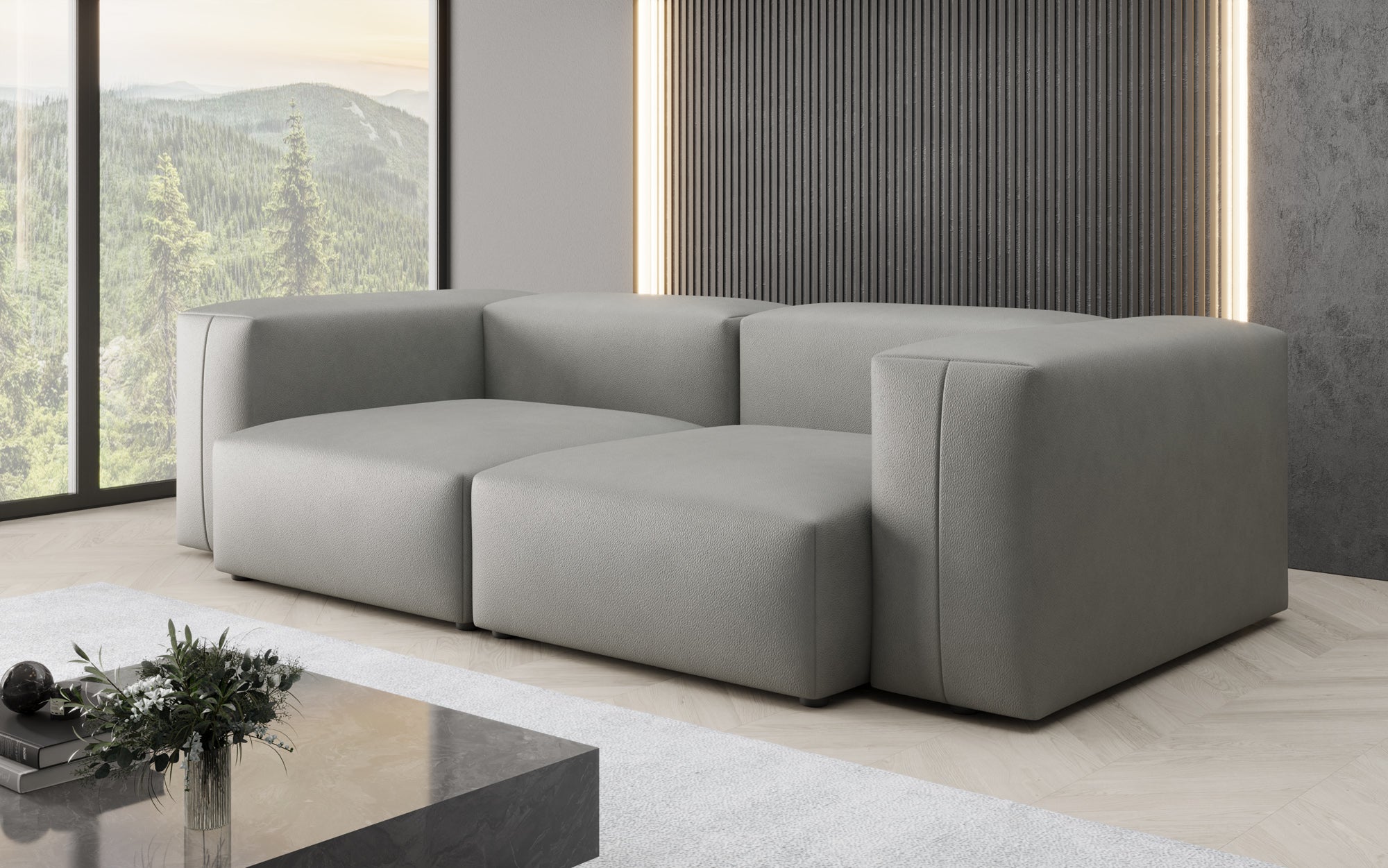 Canapé design 2 places Snug en cuir véritable