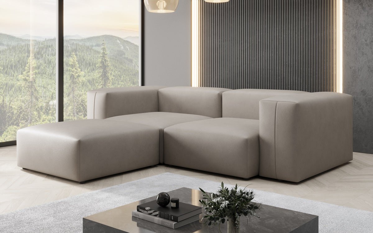 Canapé d'angle Designer L Snug Mini en cuir véritable