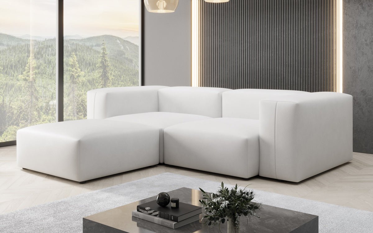 Canapé d'angle Designer L Snug Mini en cuir véritable