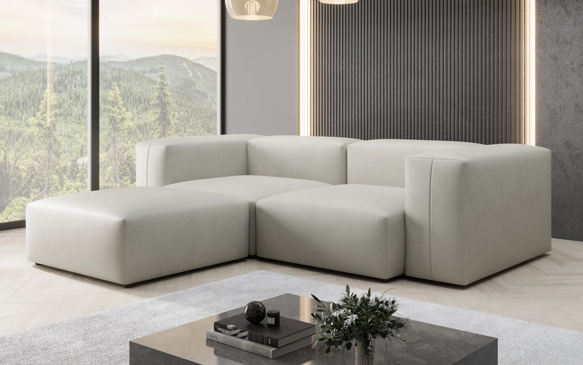 Canapé d'angle Designer L Snug Mini en cuir véritable