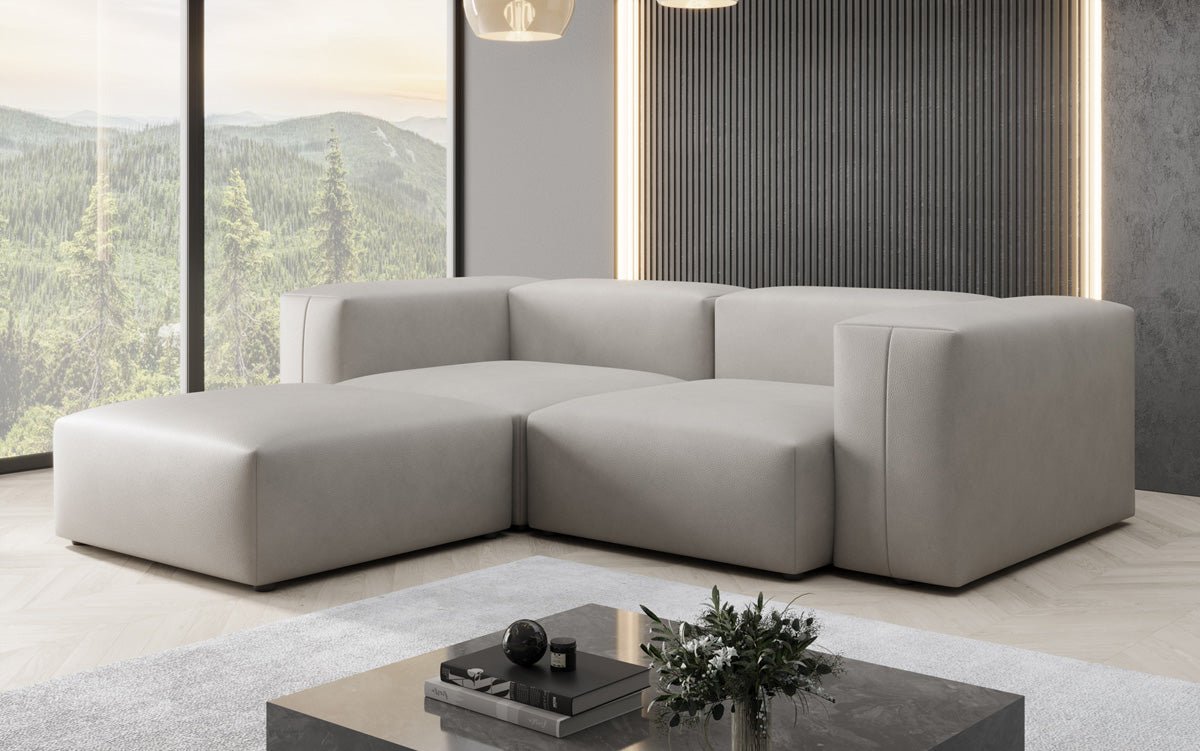 Canapé d'angle Designer L Snug Mini en cuir véritable