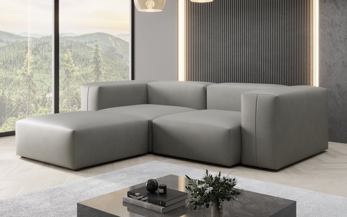 Canapé d'angle Designer L Snug Mini en cuir véritable
