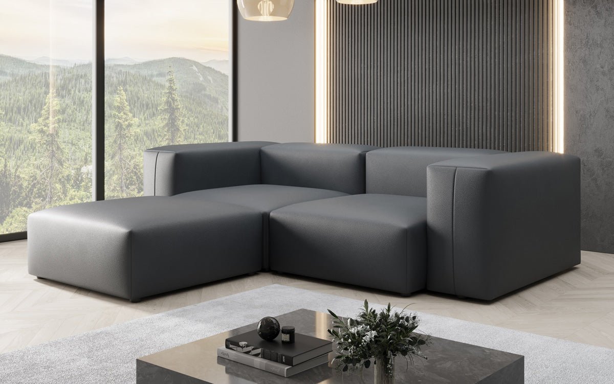 Canapé d'angle Designer L Snug Mini en cuir véritable