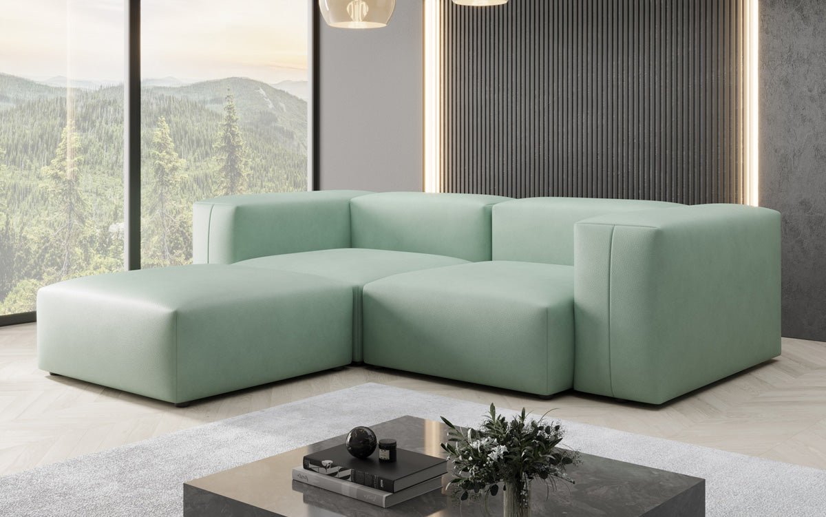 Canapé d'angle Designer L Snug Mini en cuir véritable