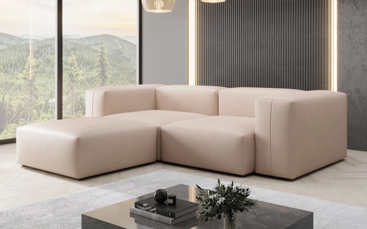 Canapé d'angle Designer L Snug Mini en cuir véritable