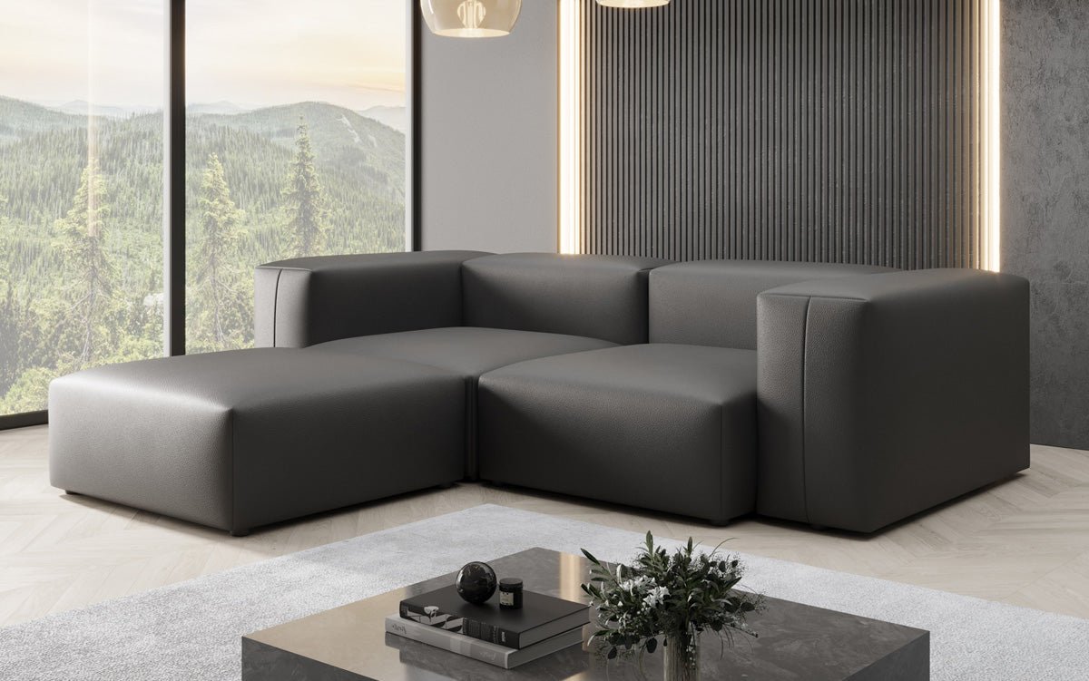 Canapé d'angle Designer L Snug Mini en cuir véritable