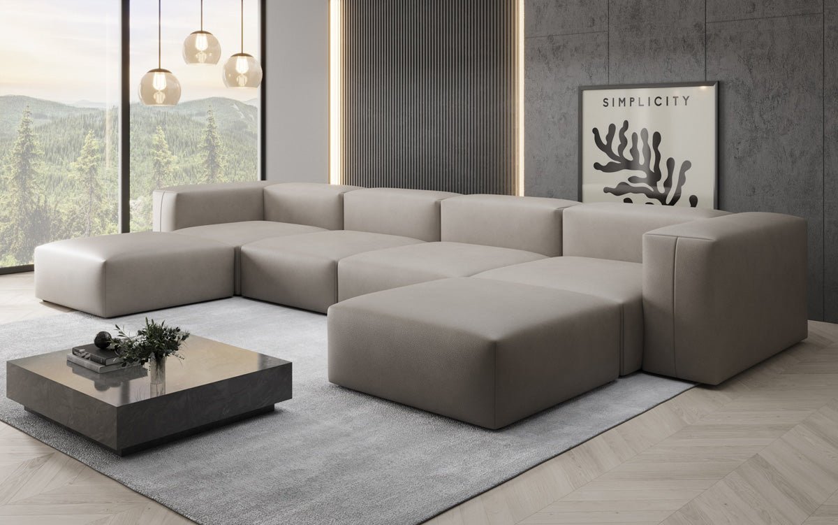 Canapé Designer U Snug en cuir véritable