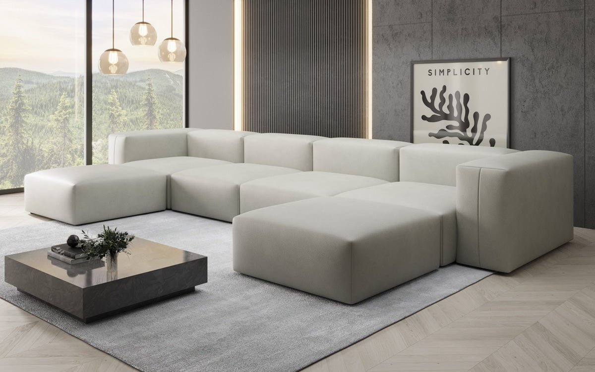 Canapé Designer U Snug en cuir véritable