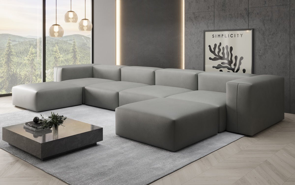 Canapé Designer U Snug en cuir véritable