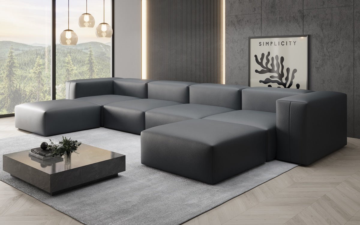 Canapé Designer U Snug en cuir véritable