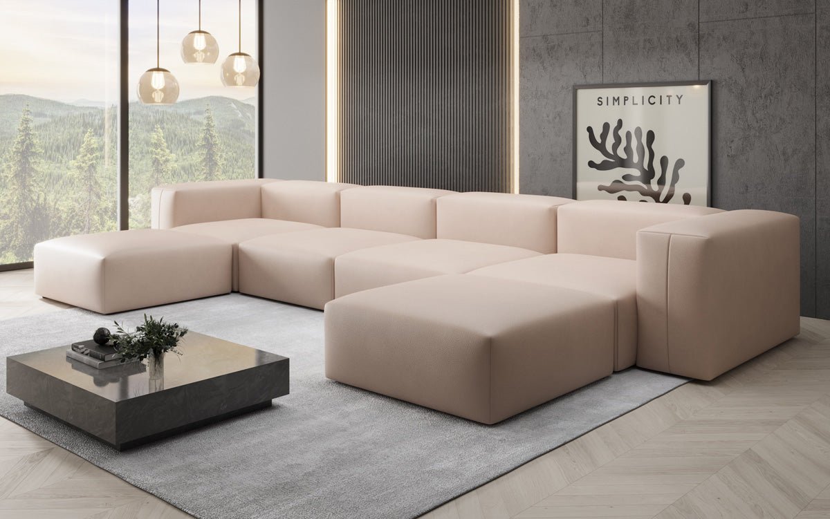 Canapé Designer U Snug en cuir véritable