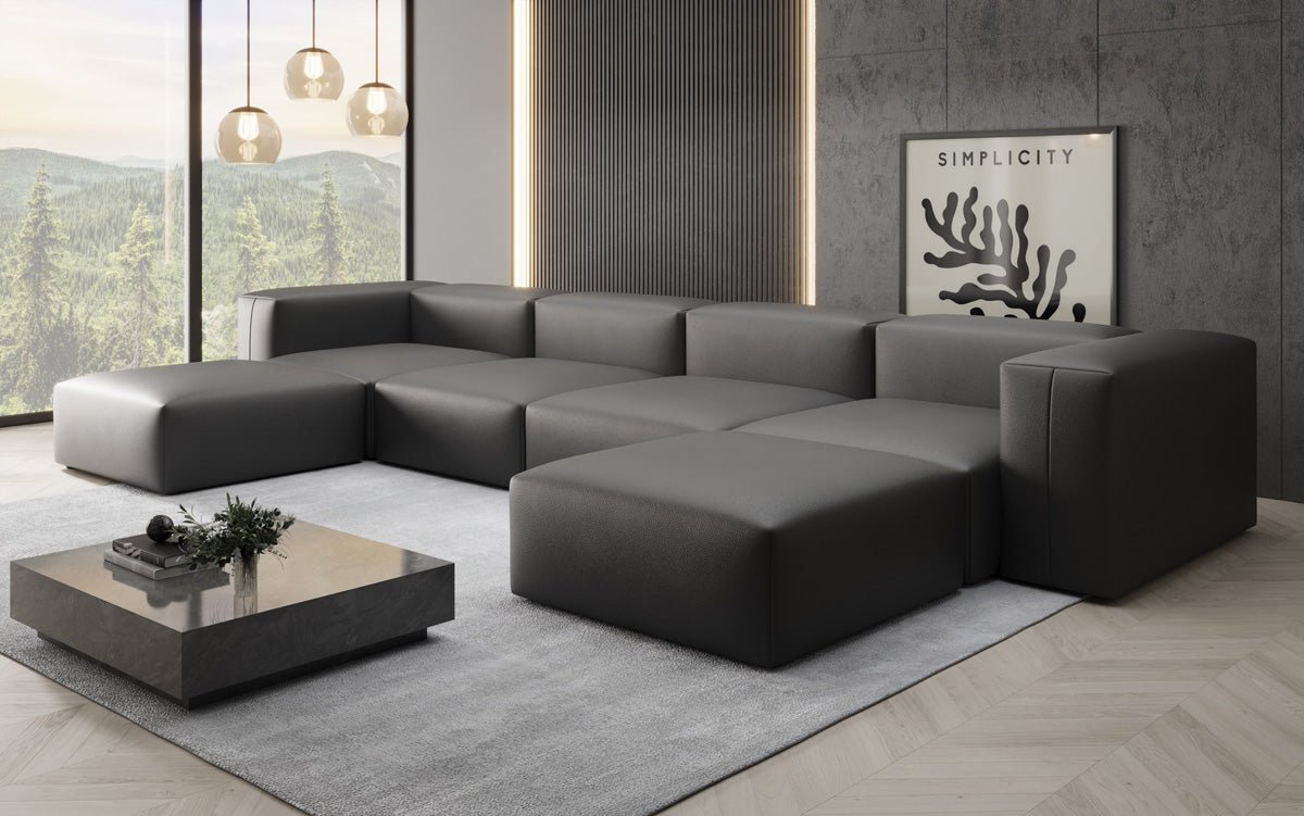Canapé Designer U Snug en cuir véritable