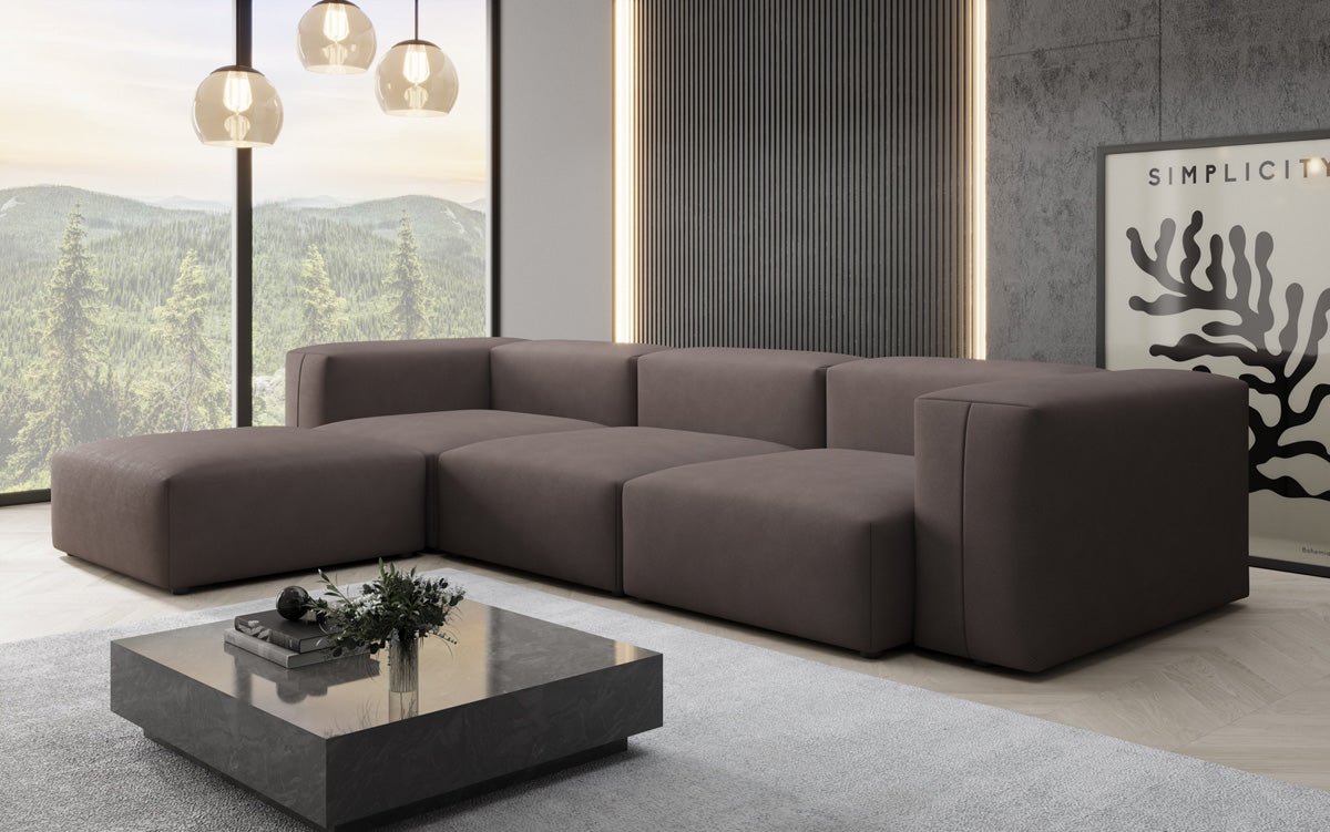 Canapé d'angle L Designer Snug en Tissu