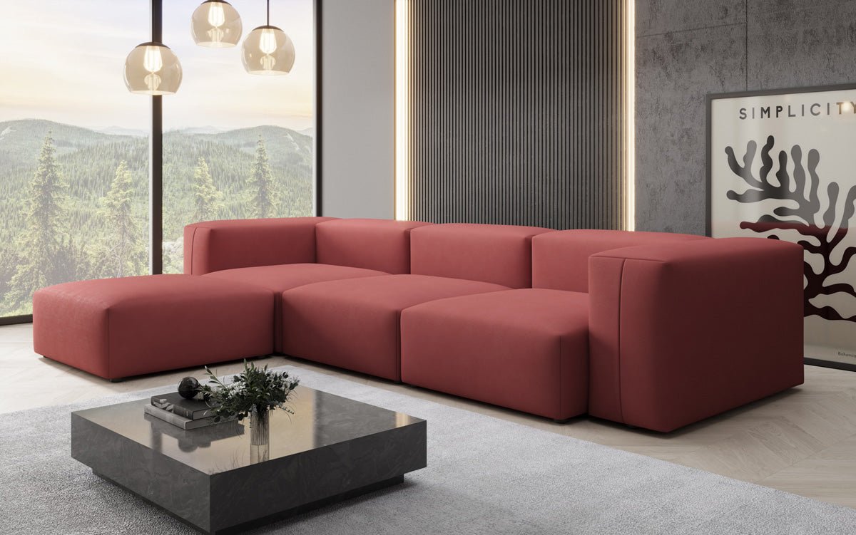 Canapé d'angle L Designer Snug en Tissu