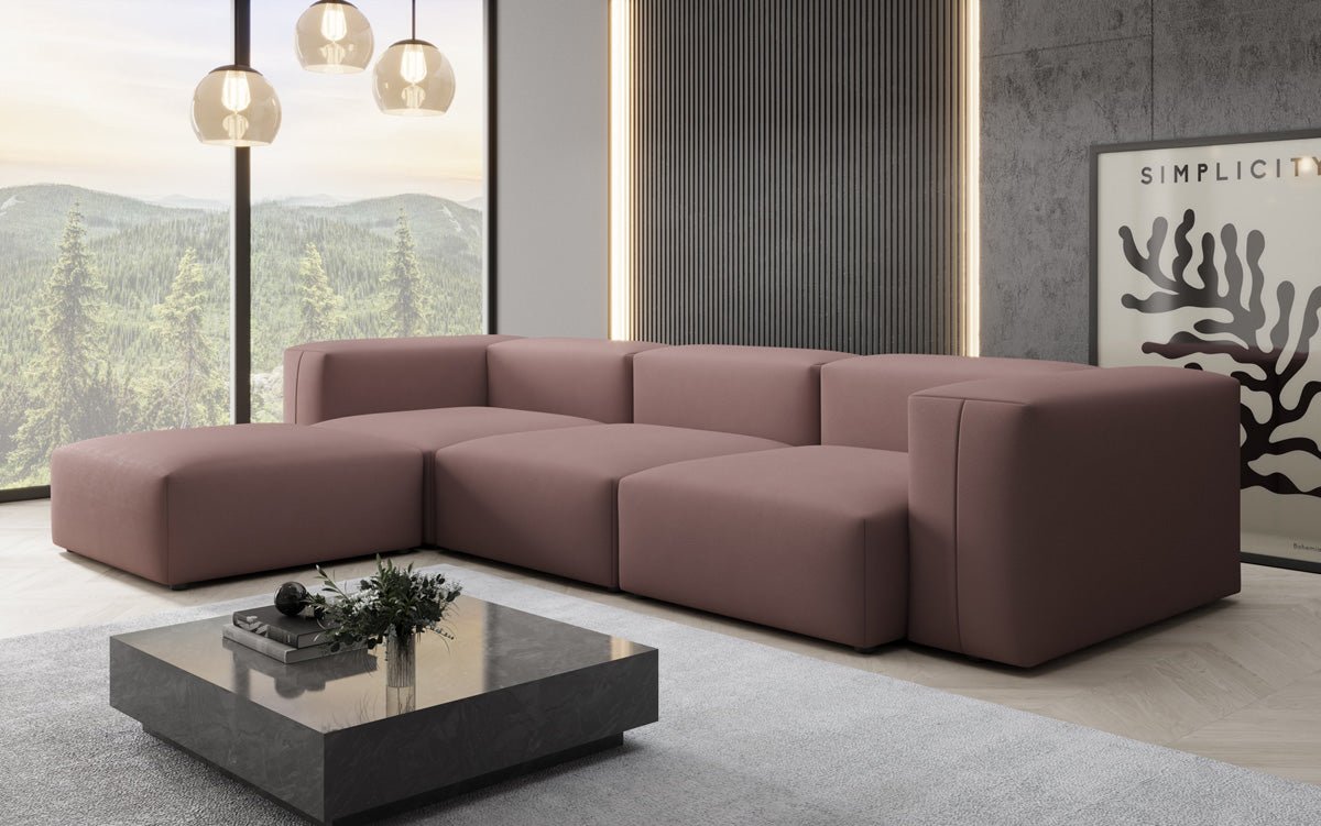 Canapé d'angle L Designer Snug en Tissu
