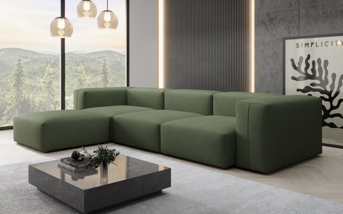 Canapé d'angle L Designer Snug en Tissu