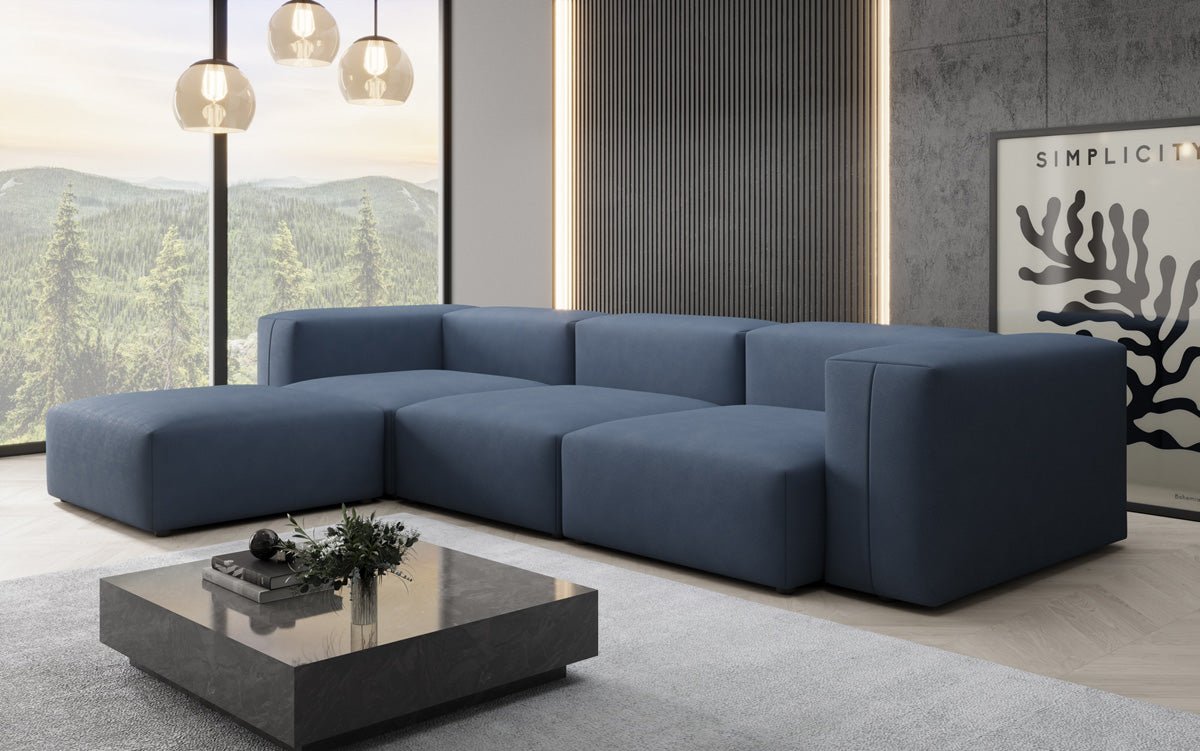 Canapé d'angle L Designer Snug en Tissu